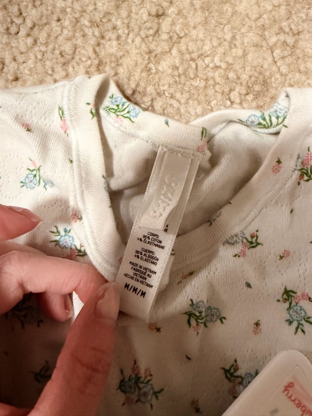 Skims Cream Floral Long-Sleeve PJ Set - Picture 2 of 5